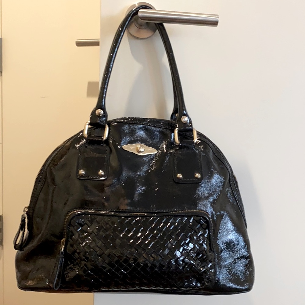 Elliott Lucca black patent leather satchel, like-new!